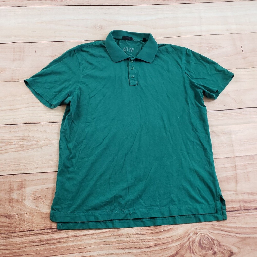ATM Anthony‎ Thomas Melillo Polo Shirt Mens Medium Green Outdoor Casual Adult A1